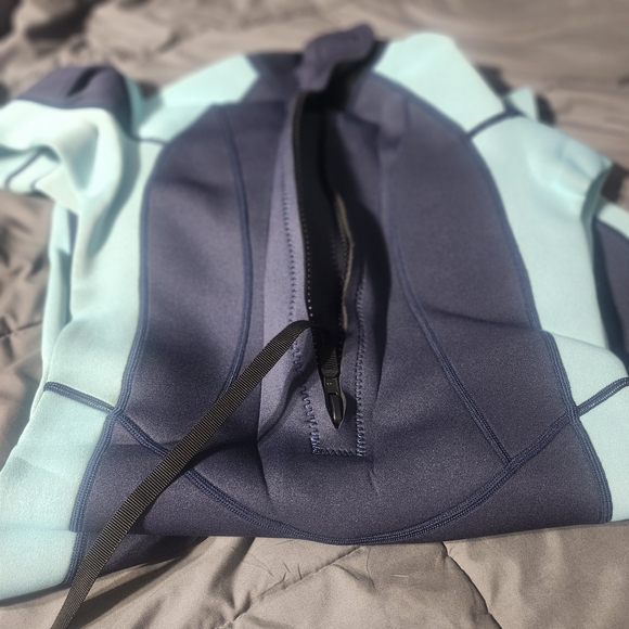Blue and Aqua Zip-Up Jacket